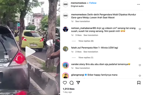 Video Honda Brio Dipaksa Mundur gara-gara Lawan Arah