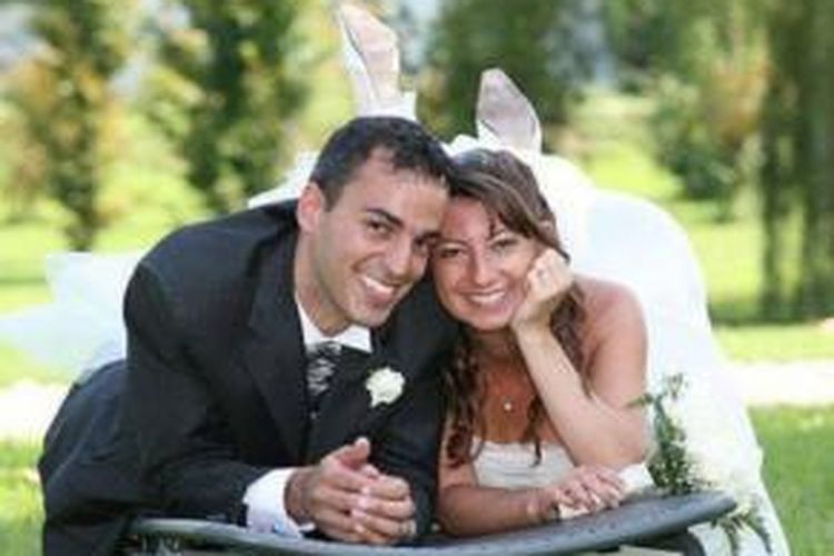 Foto pernikahan Carlo Risi dan istrinya, Cristina Omes.