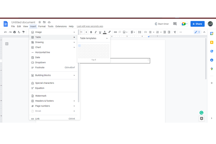 cara membuat text box di google docs