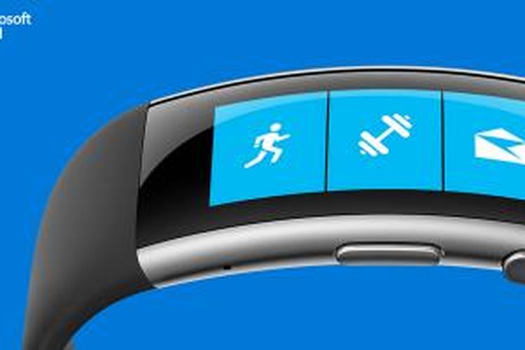 Gelang pintar (Smartband) Microsoft Band versi baru memiliki layar lengkung dan mendukung Cortana.