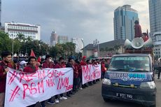 IMM DKI Jakarta Gelar Demo Tolak Kenaikan Harga BBM di Kawasan Patung Kuda 