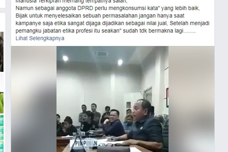 Video Wakil Ketua I DPRD Luwu Timur viral di media sosial saat menerima aspirasi mahasiswa di Kantor DPRD, Selasa (5/11/2019) lalu saat melontarkan bahasa yang dinilai tidak senonoh, Kamis (07/11/2019)
