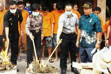 110 Kilogram Daun Ganja Hasil Sitaan Dibakar