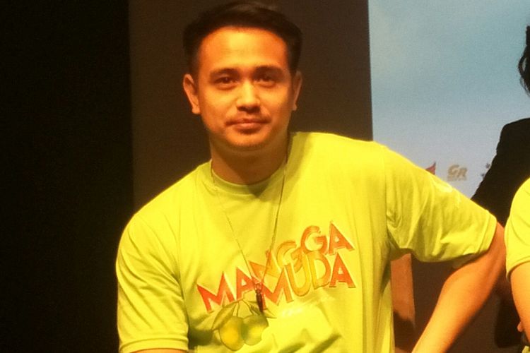 Ajun Perwira saat sebelum gala premiere film Mangga Muda di Plaza Senayan, Jakarta Pusat, Minggu (19/1/2020)