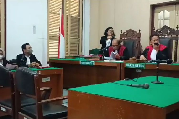 Suasana sidang tuntutan kasus preman bernama Rakes melakukan kekerasan dan peliputan jurnalis di Pengadilan Negeri Medan, Selasa (27/6/2023)