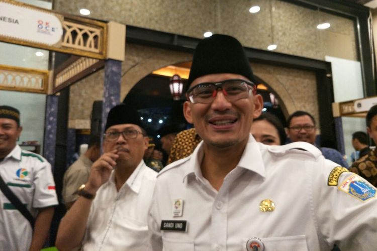 Wakil Gubernur DKI Jakarta Sandiaga Uno di kawasan Kemang, Jakarta Selatan, Rabu (30/5/2018). 