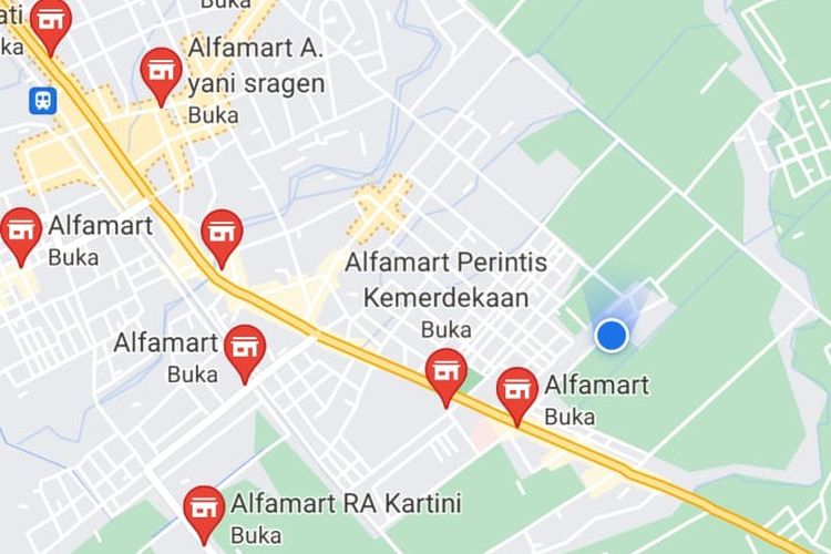 Lokasi Alfamart terdekat di Google Map