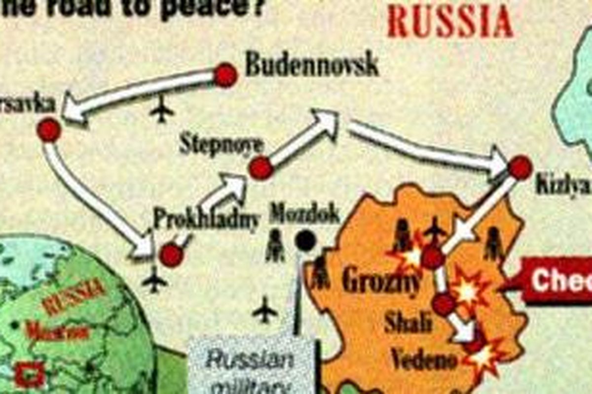 Chechnya dalam peta Rusia