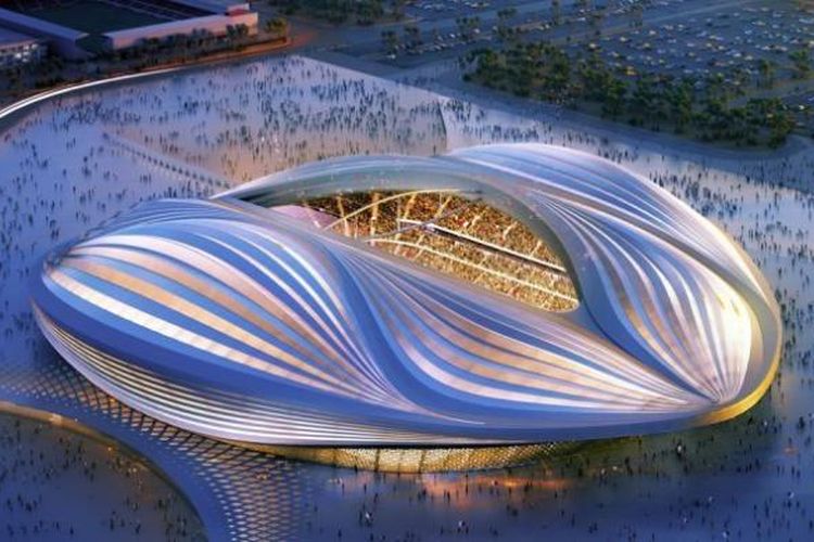 Al-Wakrah Stadium di Doha, Qatar. Stadion tersebut dibuat oleh Zaha Hadid untuk event Piala Dunia 2022 di Qatar.
Bangunan tersebut menjadi kontroversi ketika banyak pekerjanya tewas selama pembangunan berlangsung.