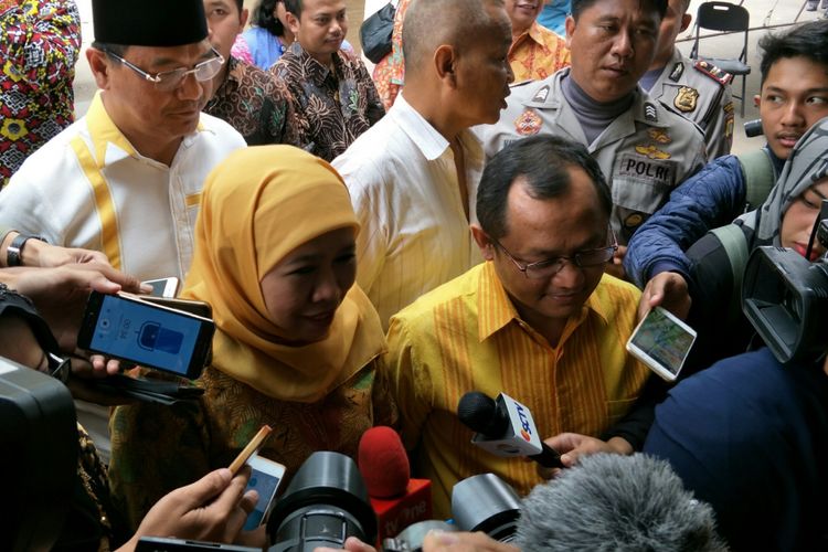 Menteri Sosial RI Khofifah Indar Parawansa ketika ditemui di kantor DPP Golkar, Jakarta Barat, Rabu (22/11/2017).