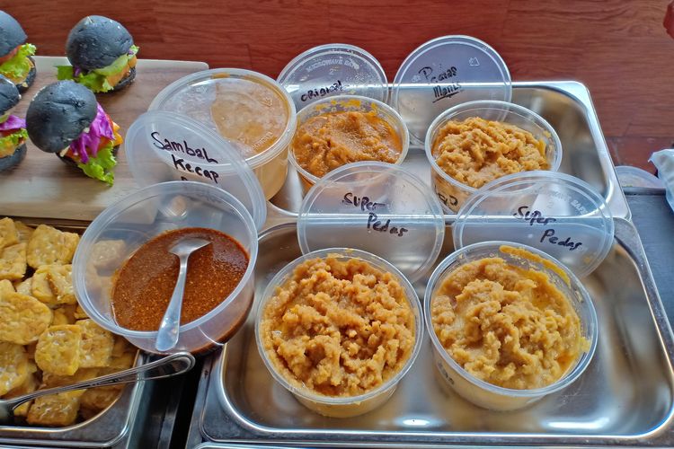 Berbagai varian hummus yang menggunakan tempe sebagai bahan dasar pengganti chickpea. Hummus dimakan dengan biskuit, potongan tempe, atau keripik tempe.