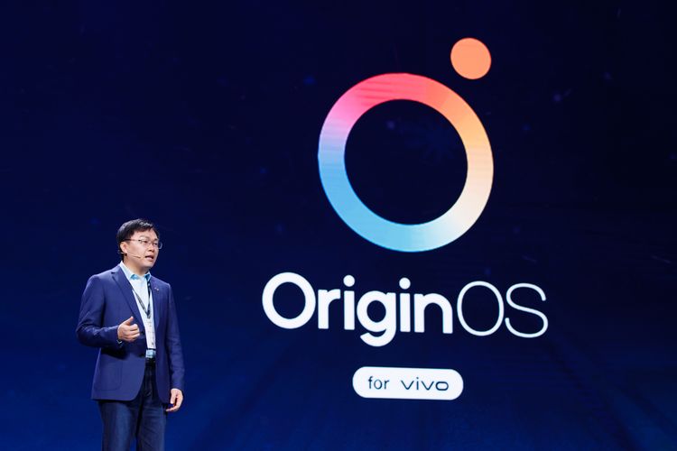 Shi Yujian, Senior Vice-President Vivo, dalam peluncuran OriginOS di Shenzhen, China (19/11/2020)