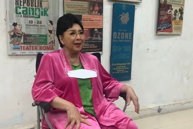 Penyanyi legendaris Titiek Puspa saat ditemui di Gedung Kesenian Jakarta, Sawah Besar, Jakarta Pusat, Kamis (7/10/2021). 
