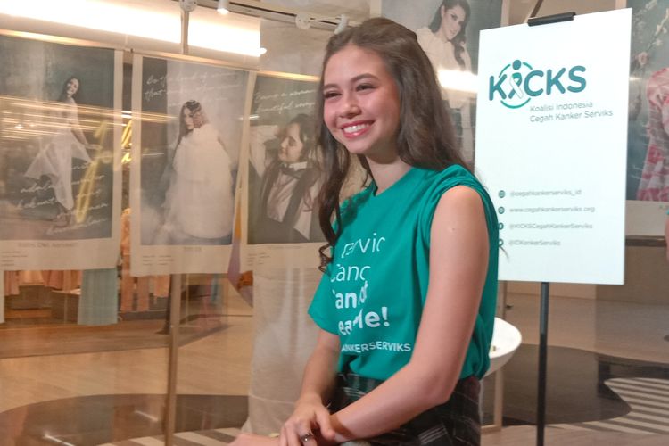 Yuki Kato menghadiri acara kampanye anti kanker serviks di Plaza Indonesia, Jl MH Thamrin, Jakarta Pusat, Rabu (13/3/2819).