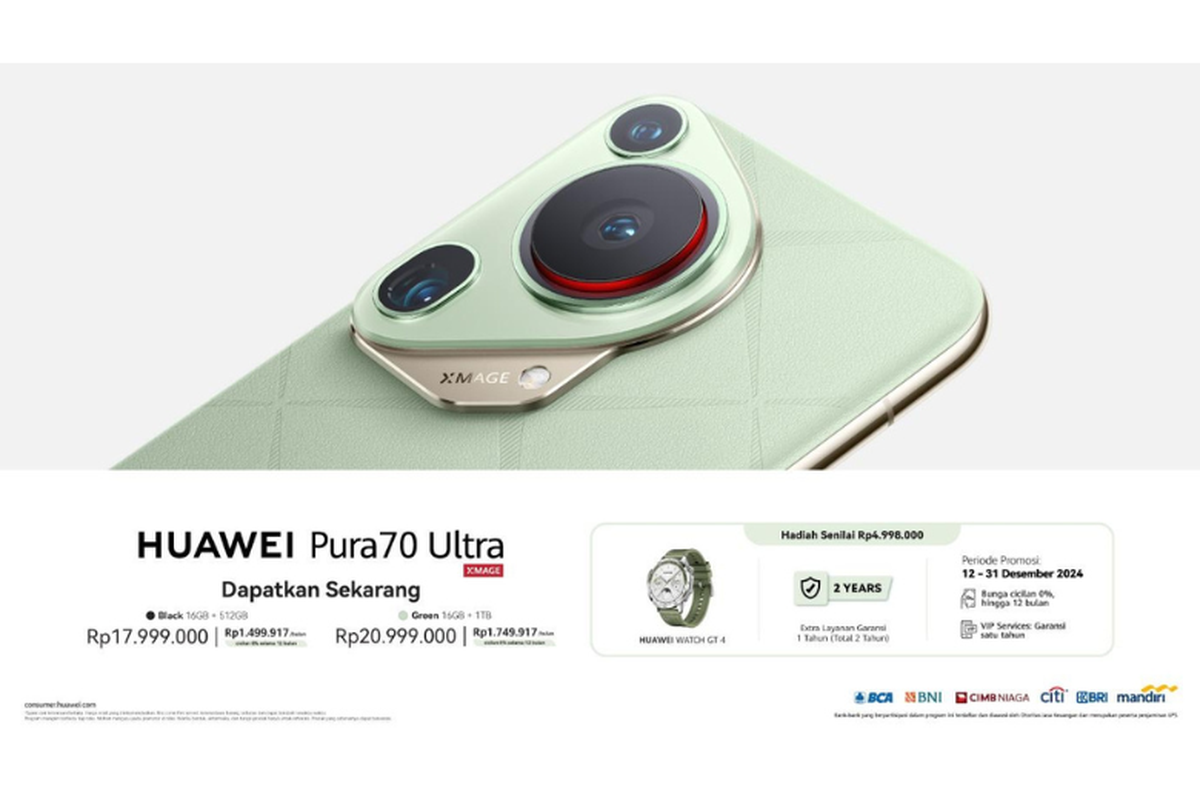 HUAWEI Pura 70 Ultra sudah hadir di Indonesia pada 5-11 Desember 2024. 