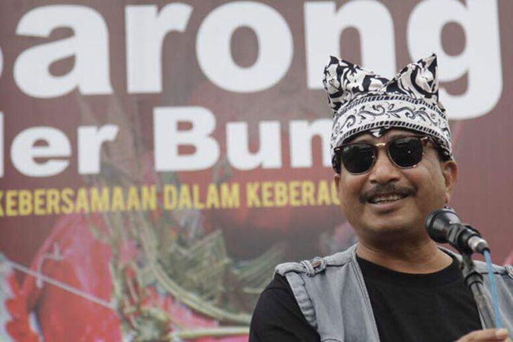 Menteri Pariwisata Arief Yahya dalam acara Barong Ider Bumi di desa wisata Kemiren, Kabupaten Banyuwangi, Jawa Timur, Senin (26/6/2017).