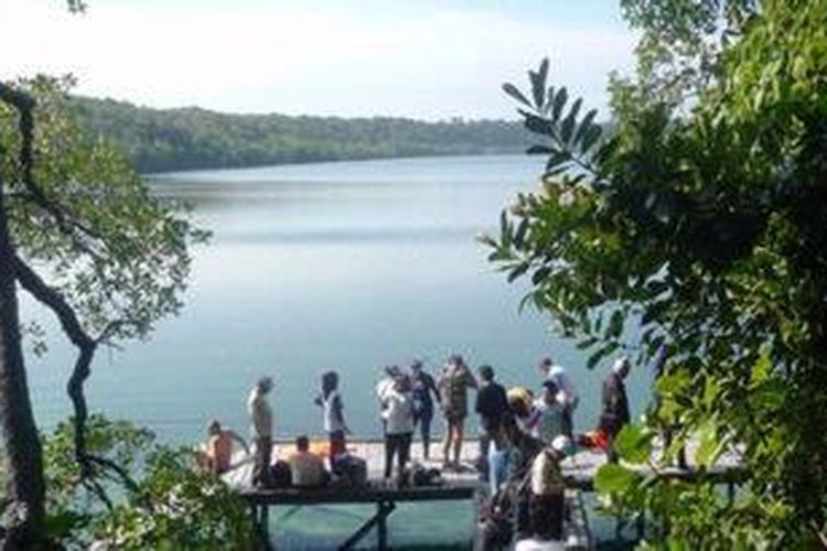 Pemandangan danau ubur-ubur yang berada di Pulau Kakaban, Kepulauan Derawan, Kabupaten Berau, Kalimantan Timur.