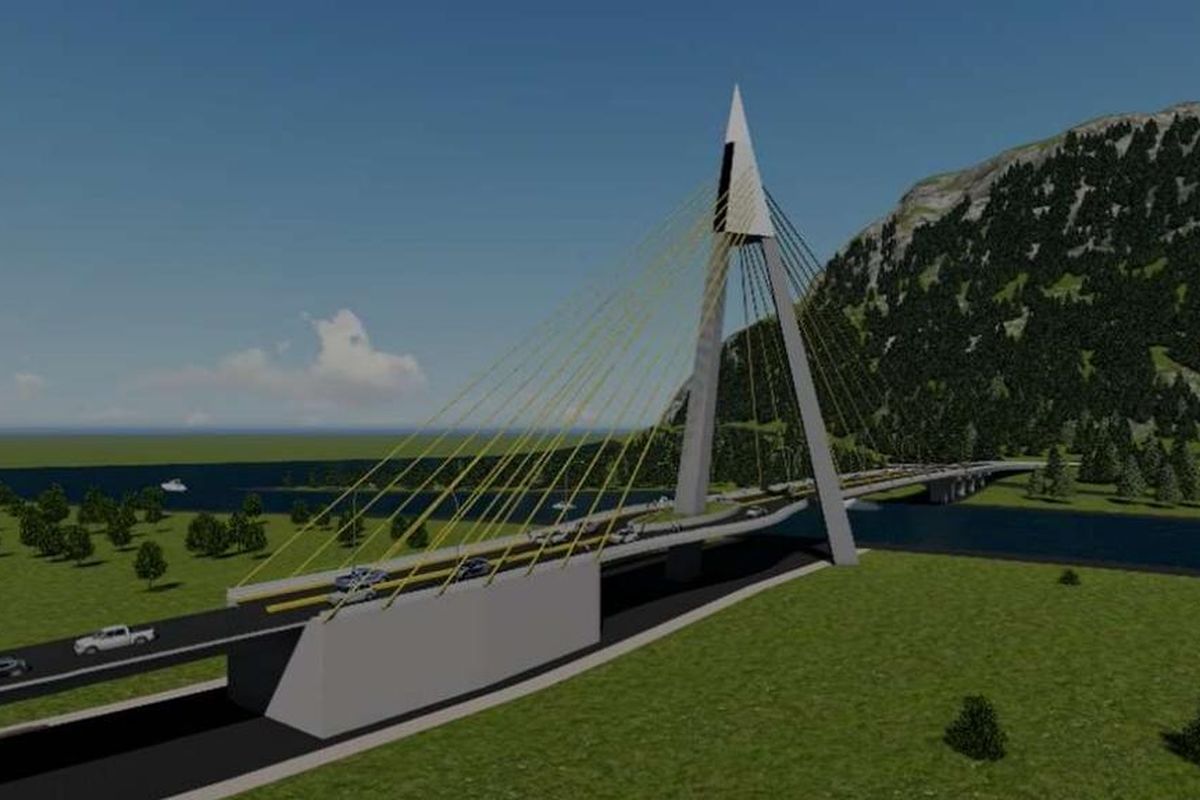 Jembatan Tano Ponggol, dibangun dengan metode cable stayed.