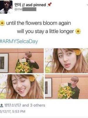 Huh Yunjin Le Sserafim ikut ARMY Selca Day.