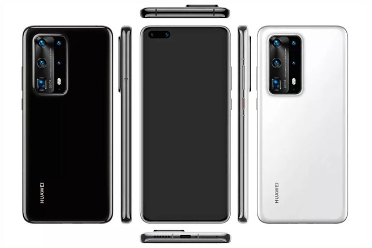 Bocoran penampilan seri ponsel Huawei P40 dari berbagai sisi. 