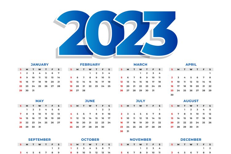 Ilustrasi kalender hari libur 2023