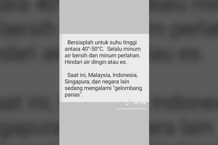 Menyebar informasi sebut Indonesia akan alami gelombang panas