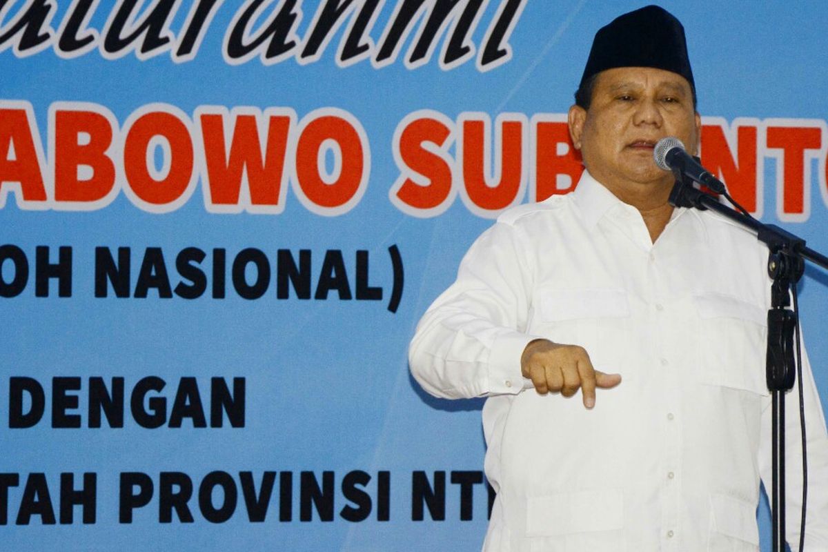 Prabowo Subianto saat silaturahmi di NTB, Selasa (7/3/2017).