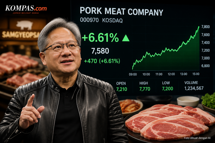 Gara-gara Jensen Huang Mau Makan Samgyeopsal, Saham Daging Babi Ikut Naik