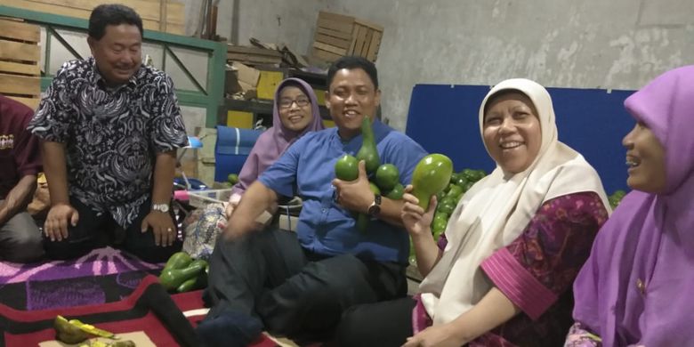 Rombongan Kementerian Pertanian saat mengunjungi gudang penyimpanan alpukat di Jorang Girimaju, Nagari Kotabaru, Kecamatan Luhak Nandua, Kabupaten Pasaman Barat, Jumat (20/10/2018).