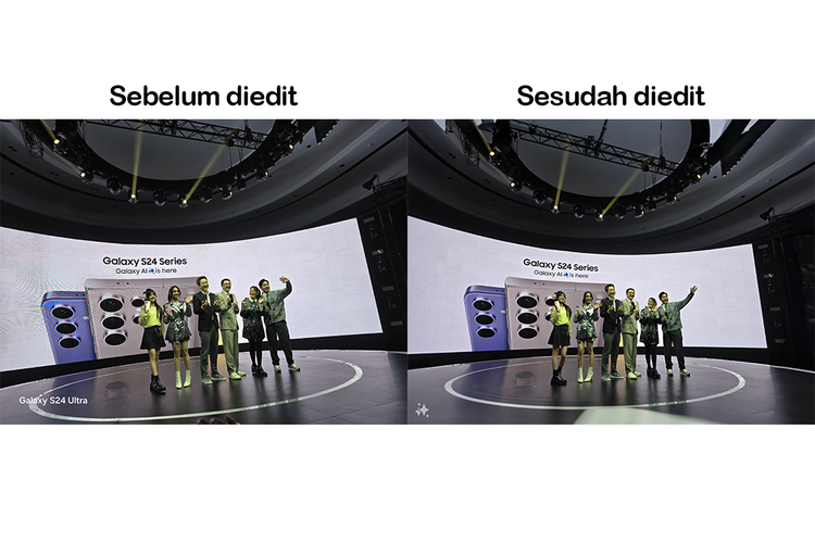 (kiri-kanan) Hasil foto sebelum diedit dan sesudah diedit menggunakan Galaxy AI di Samsung S24 Ultra