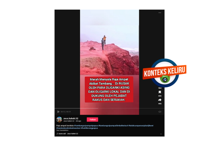 Klarifikasi, video ini perlihatkan Pantai Merah, Pulau Hormuz, Iran, bukan di Raja Ampat