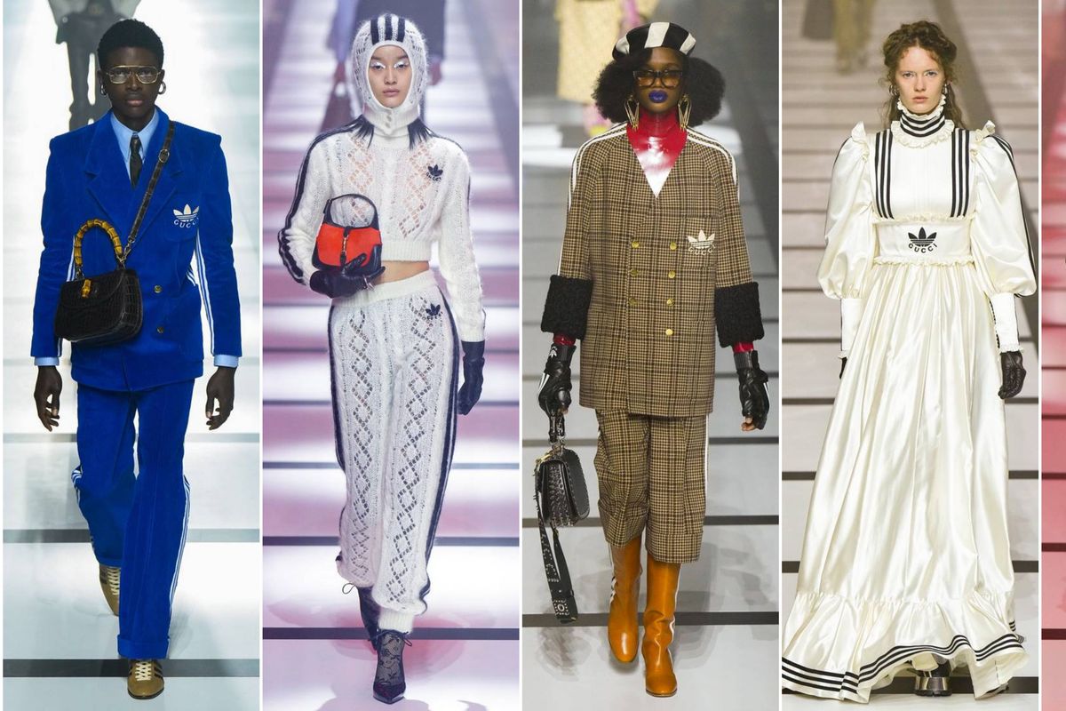 Koleksi Musim Gugur 2022 Gucci yang berkolaborasi dengan Adidas. (Vogue Runway)