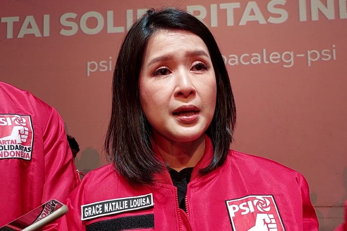 Wakil Ketua Dewan Pembina PSI Grace Natalie saat ditemui di Gedung Perfilman Usmar Ismail, Jakarta Selatan, Senin (6/6/2022).
