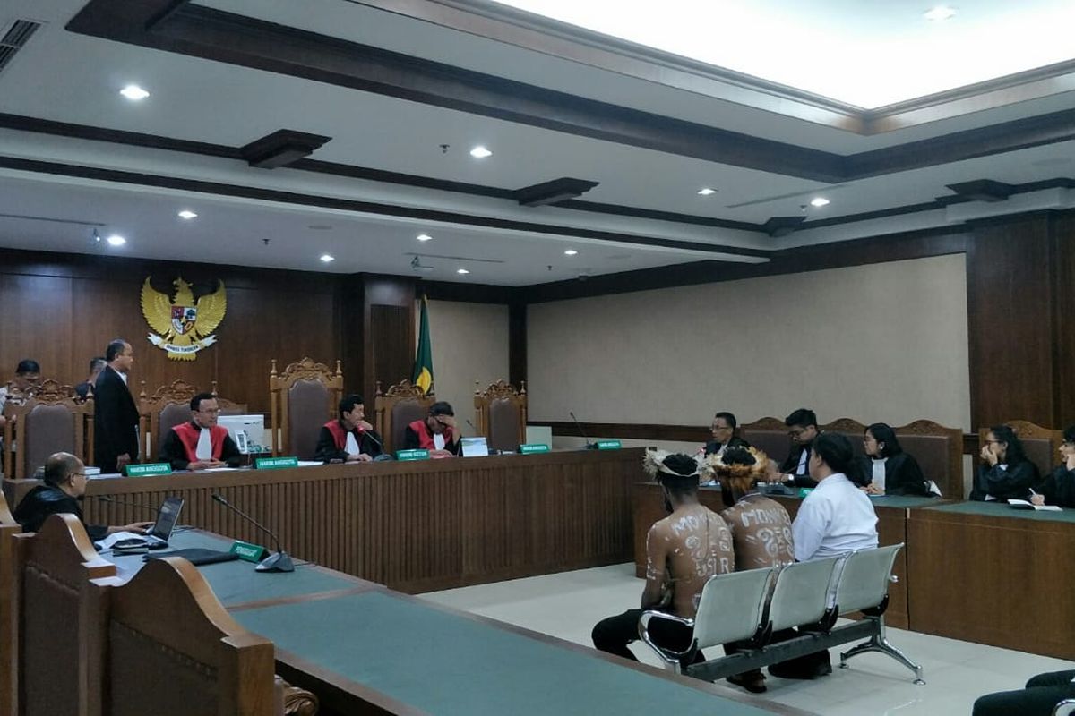 Enam aktivis Papua jalani sidang di PN Jakpus, Senin (27/1/2020).