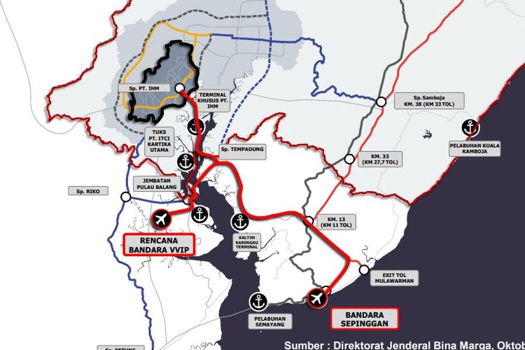 Jika Tol Tuntas, Waktu Tempuh Bandara Sepinggan-IKN Hanya 30 Menit
