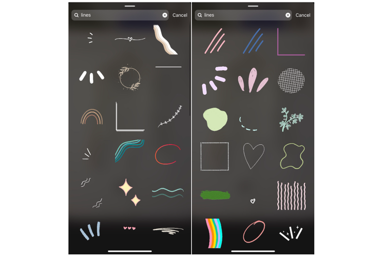 Stiker line dan lines di Instagram.