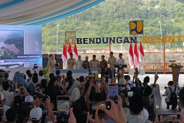 Resmikan 5 Bendungan, Prabowo: Pastikan Air Sampai ke Petani