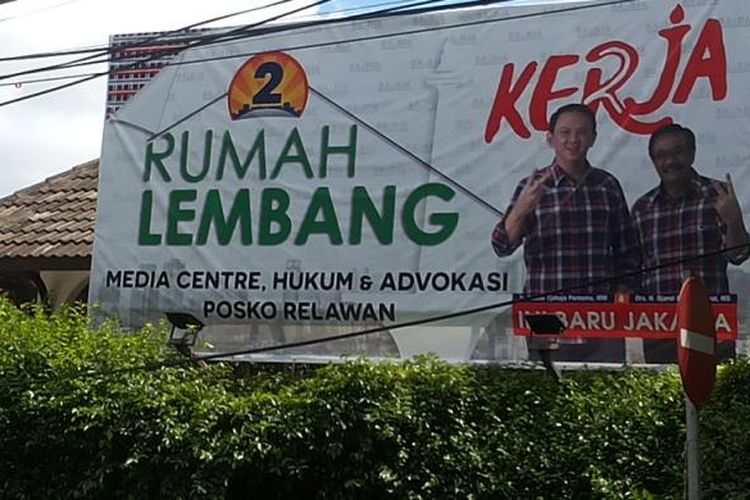Rumah relawan pasangan calon gubernur dan wakil gubernur DKI Jakarta nomor dua, Basuki Ahok Tjahaja Purnama dan Djarot Saiful Hidayat yang berlokasi di Jalan Lembang, Menteng, Jakarta Pusat.