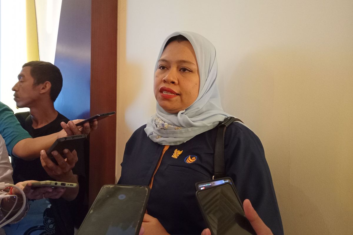 Ketua KPAI, Ai Maryati Solihah saat ditemui usai acara serah terima jabatan Lembaga Perlindungan Saksi dan Korban (LPSK), di Kantor LPSK, Jakarta Timur, Rabu (22/5/2024).