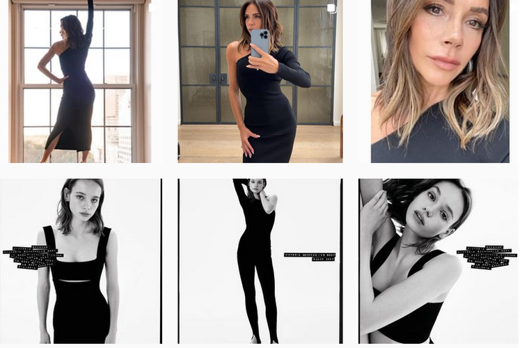 Victoria Beckham dan sejumlah foto dari koleksi VB Body yang diunggah ke akun Instagram pribadinya. 