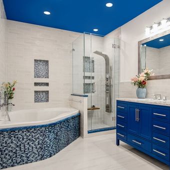 Ilustrasi kamar mandi biru