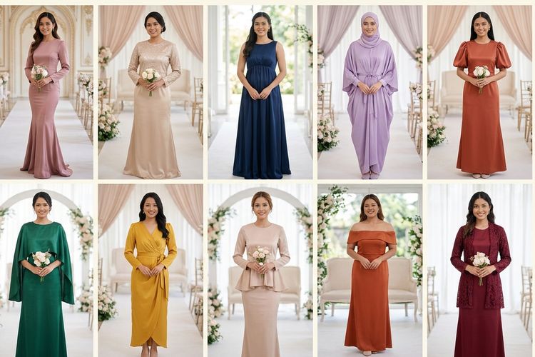 12 Model Bridesmaid Satin yang Simpel tetapi Terlihat Mewah