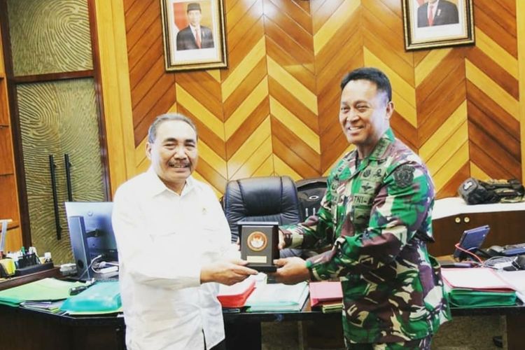 Ketua LPSK Hasto Atmojo bertemu Kepala Staf Angkatan Darat (KSAD) Jenderal TNI Andika Perkasa di Mabes TNI AD, Jakarta, Senin (5/10/2020).