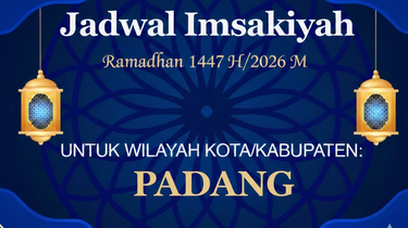 Jadwal Imsakiyah Padang Hari Ini, 20 Februari 2026