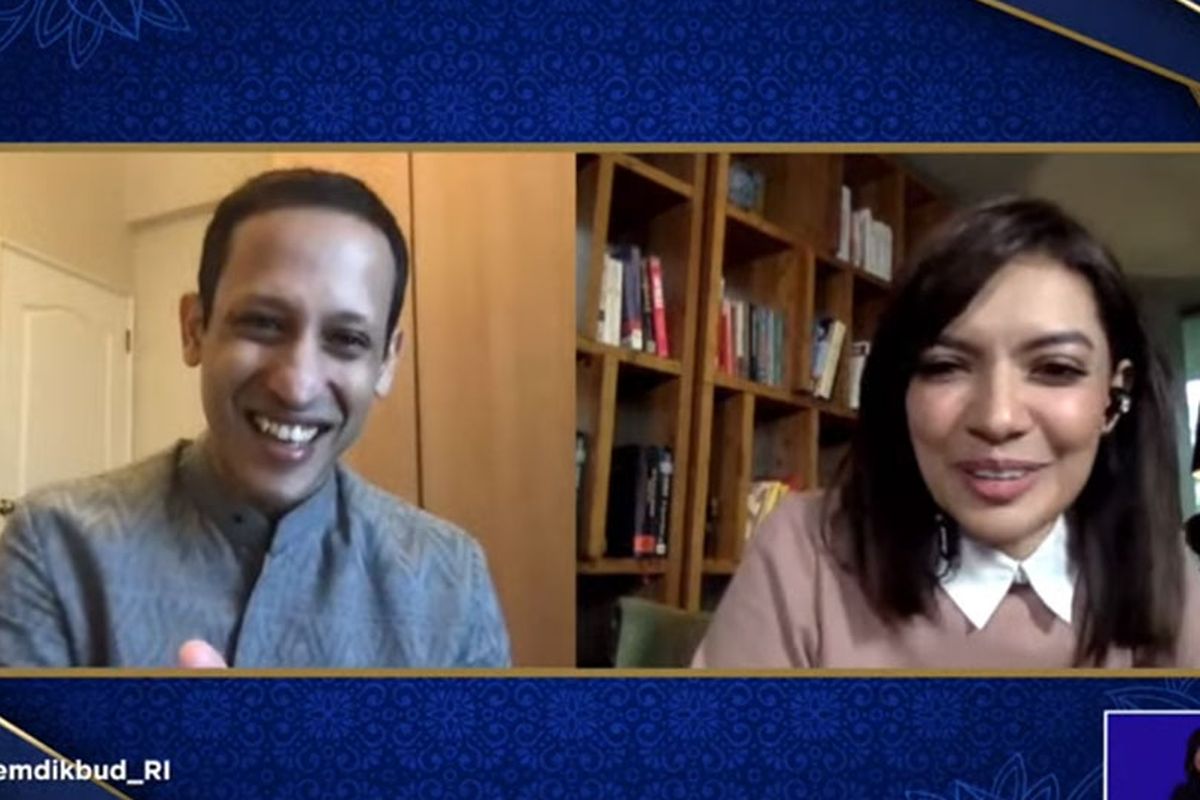 Sesi wawancara antara Mendikbud dengan Najwa Shihab.