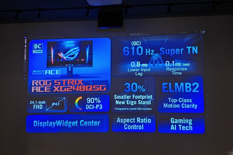 Spesifikasi monitor Asus ROG Strix Ace XG248QSG yang diumumkan di Computex 2025