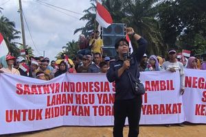 Warga 4 Desa di Rohil Demo Tolak HGU Sawit Diperpanjang: Tolong Pak Prabowo