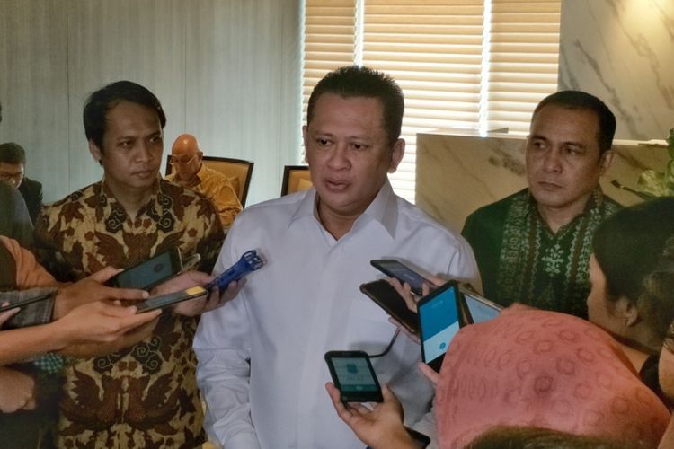 Ketua DPR RI Bambang Soesatyo saat ditemui di gedung Nusantara III, Kompleks Parlemen, Jakarta, Selasa (30/1/2018).