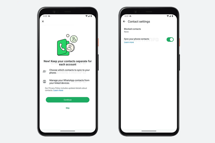 WhatsApp dilaporkan tengah menyiapkan fitur baru sinkronisasi kontak yang bakal memudahkan pengguna mengelola kontak WhatsApp di dua akun berbeda, secara independen. 