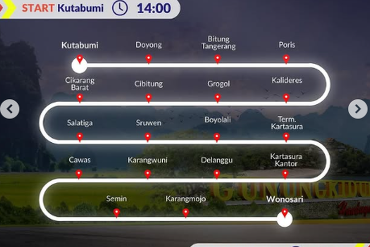 Rute baru bus Sinar Jaya Wonosari - Kutabumi via Cawas Klaten